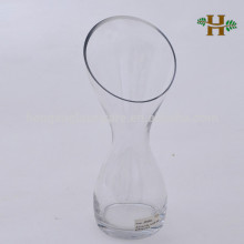 wholesale slanted clear glass vase,cheap tall glass vase