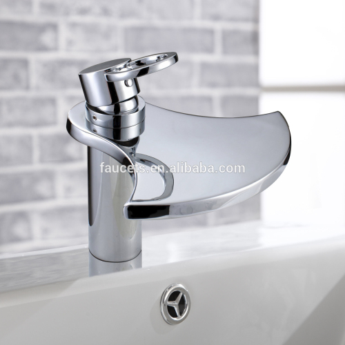 Single Lever Chrome Finished Round Waterfall Basin Taps