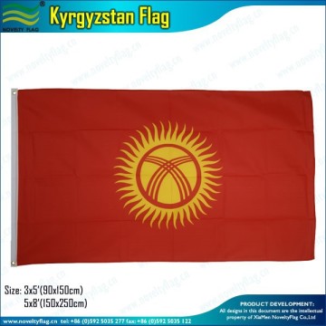 2x3ft, 3x5ft 100D polyester Kyrgyzstan Flag