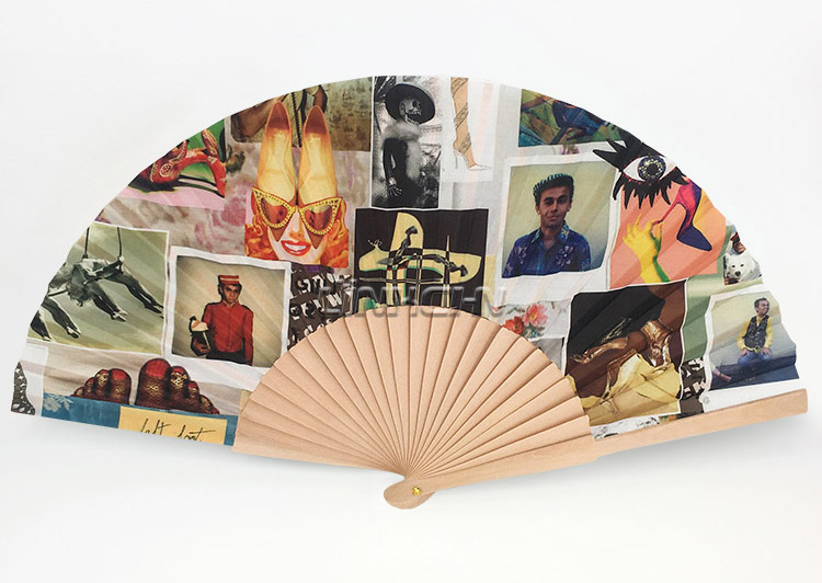 Promotional foldable wooden hand fan for gifts