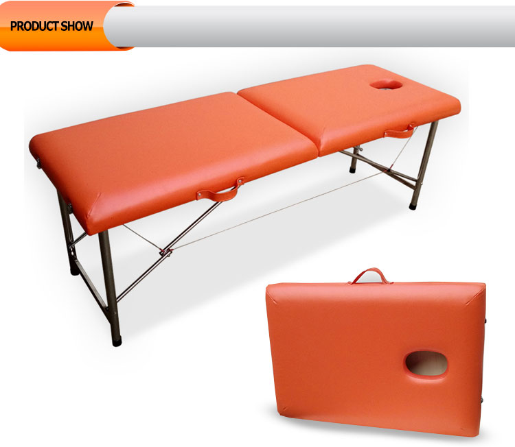 Portable massage table with PU surface and stainless steel structure