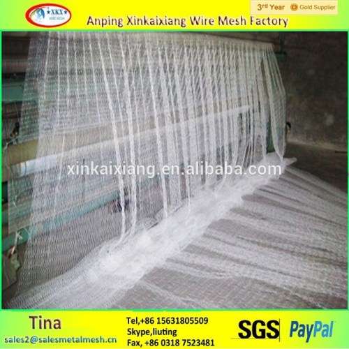 Factory producing knotted 100% plastic agricultural bird netting for proof