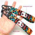 Wrist Strap Ribbon Keychain With Carabiner