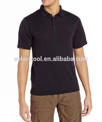 Merino wool base layer polo t-shirt