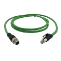 X Código M12 a RJ45 CAT6A Cable industrial