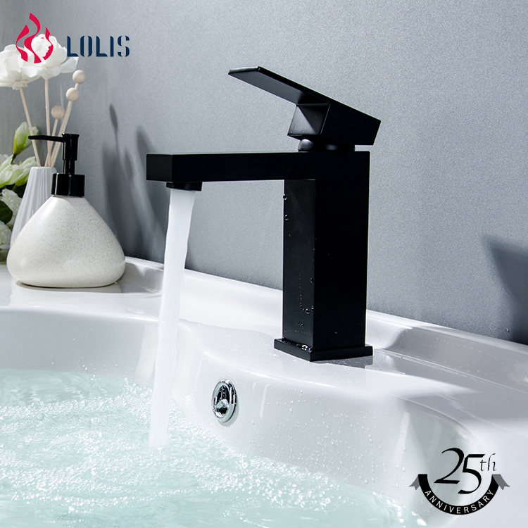 BNF600-H Single Handle Square Shape Black Basin Mixer Faucet