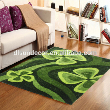 china hand tufted silk green shag rug