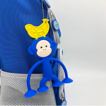 Custom Monkey Pop Silicone Keychain Fidget Sensory Toys