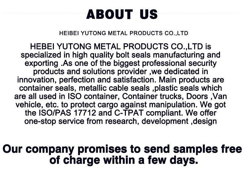 Certified high safety container bolt seal for cargo shipping