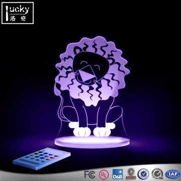 Colorful LED night light Type lion acrylic display