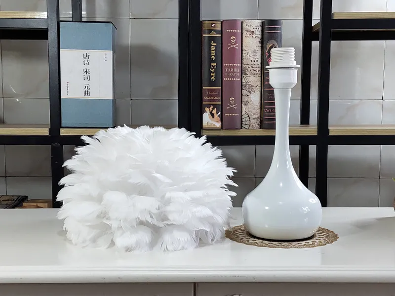 Feather Desk Lamp, Nordic Ins, Warm Decoration, DIY