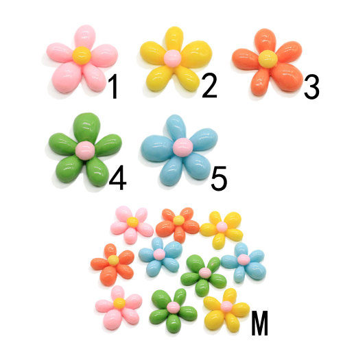 Supply Multi Colors Daisy Petals Resin Flatback Beads Artificial Flower Art Decor Kids Hair Clip Ornament Parts