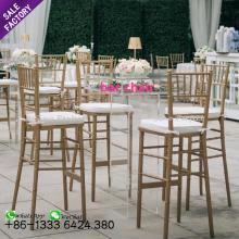 Foshan Metal Gold High Stool Tiffany Chiavari Bar Chair for Wedding Party