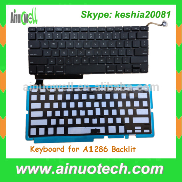 US Laptop Keyboard for Macbook A1286 Backlight laptop Keyboard