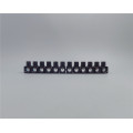 Black terminal strip of polypropylene