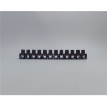 Black terminal strip of polypropylene