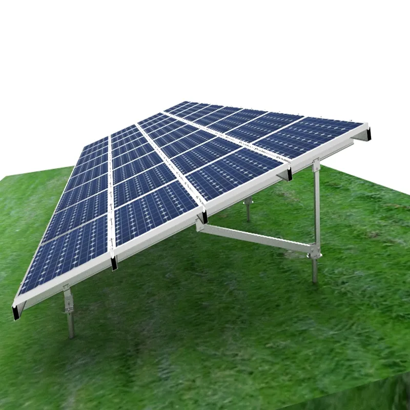 Solar PV Ground Mounting Structure with Adjustable Ground Screw for Solar Panel Installation