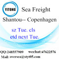 Shantou port LCL Consolidation to Copenhagen