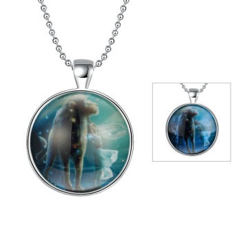 Jenia Glowing Blue Light Silver Plated Cartoon Girls Fashion Animal Necklace