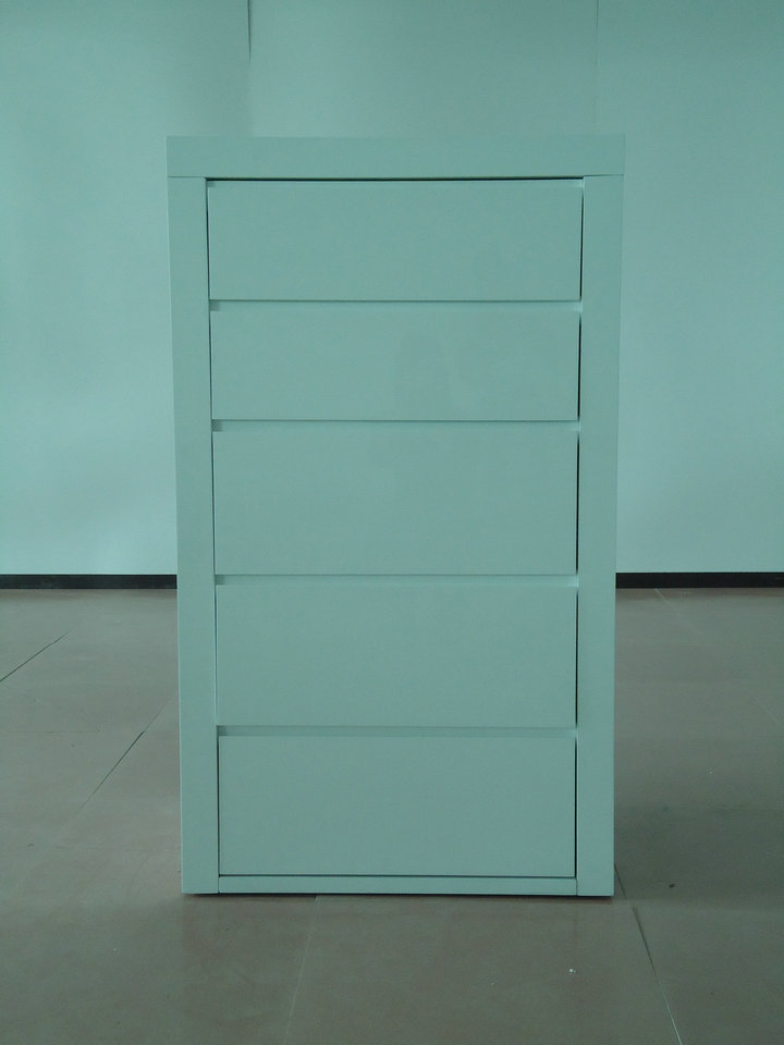 Modern white high gloss bedroom drawer chest