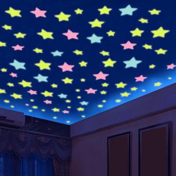 Newest 50pcs Luminous Wall Stickers 3D Snowing/Stars Shape Kids Room Decor Glow in the Dark for Children Bedroom Wall Decor
