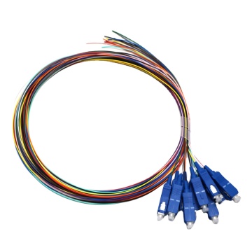 SC UPC SM Pigtail 12 Core 0.9mm Optical Fiber Pigtail with SC Connector