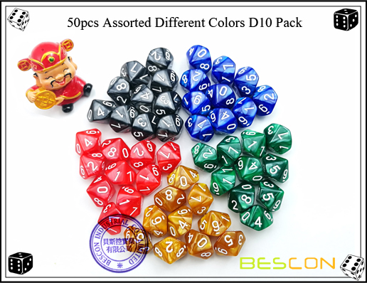 50pcs Assorted Different Colors D10 Pack-2