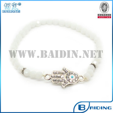 2014 fashion handmade diy turkish white glass beads bracelet factory wholesale