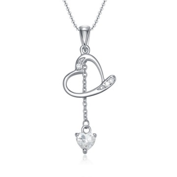 For Young Lady plating Rhodium cz child necklace