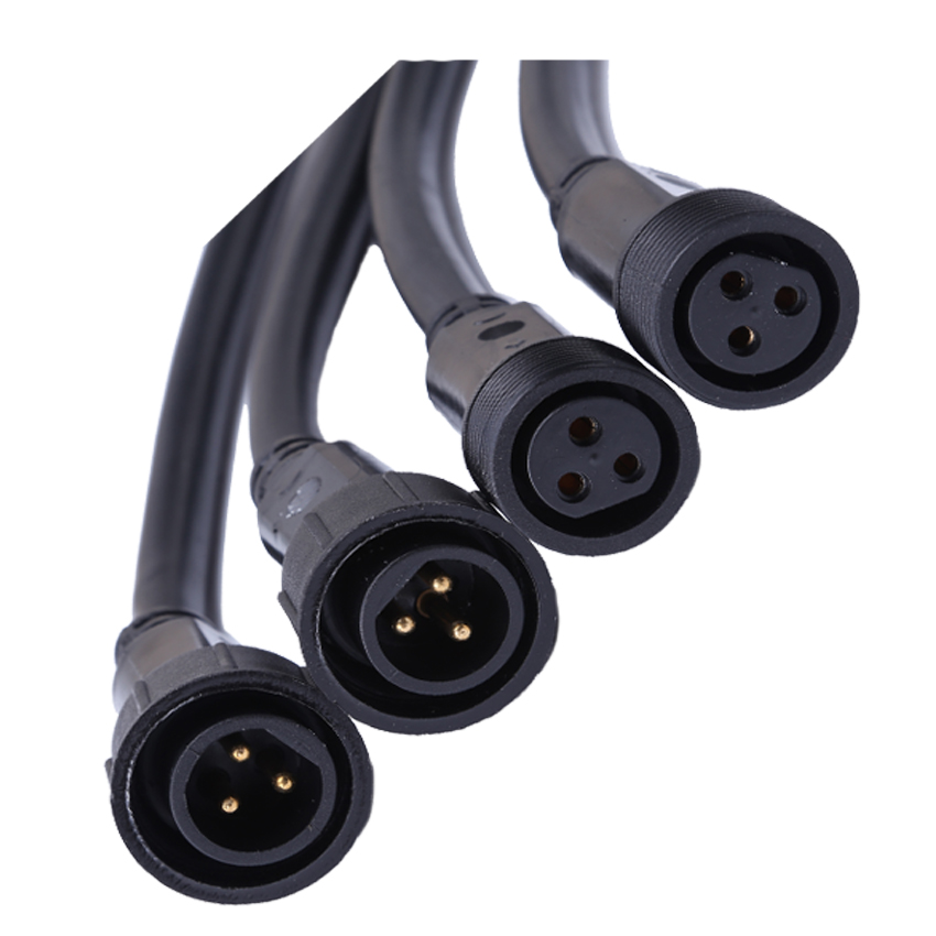 2 pin CE IP68 Power cord Connector 4 pin Male And Female 5 pin Electrical cable Connector