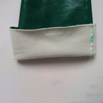 Guantes verdes de 65cm con acabado arena