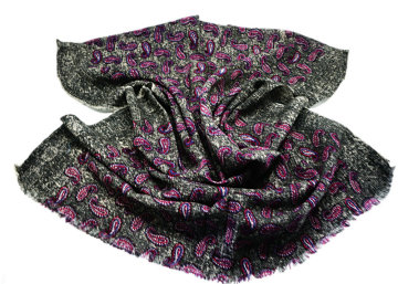 Stock Worsted Pure Wool Printed Shawl