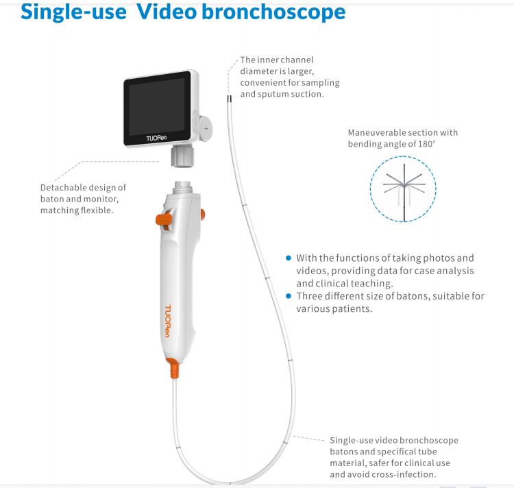 Tuoren Video Laryngoscope Series flexible Bronchoscope For Humen