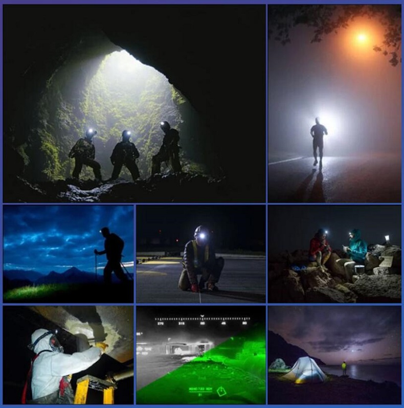 2021 New Waterproof Lightweight Headlamp Induction Zoom Headlights, 7 Modes Work Headlight USB Rechargeable LED Head Lamp