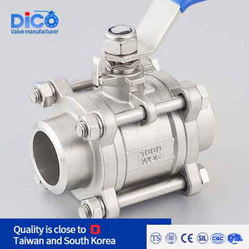 Butt Weld Stainless Steel 3PC Floating Ball Valve