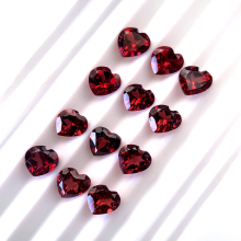 Natural Moissanite Garnet Heart-Shaped Ring Garnet