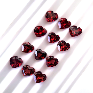 Natural Moissanite Garnet Heart-Shaped Ring Garnet