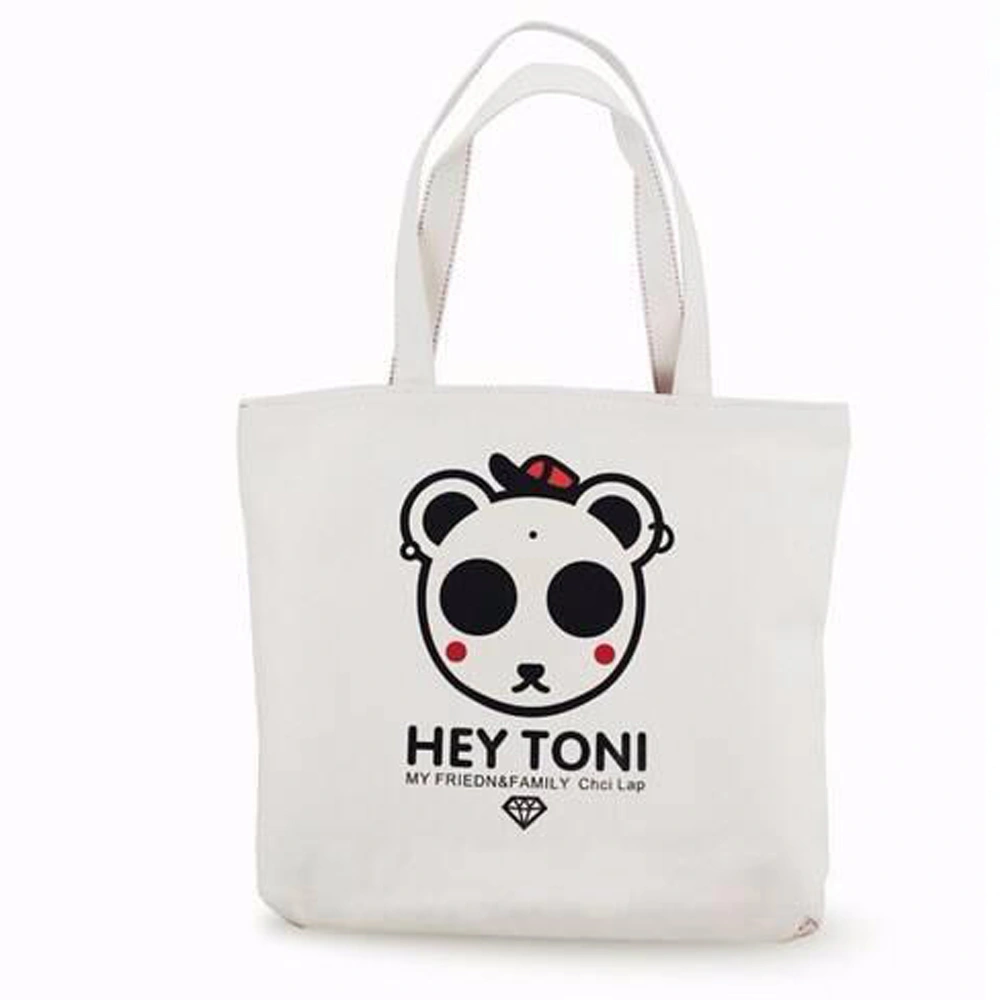 Qingdao Factory Gots Oekotex 100 Custom Logo Printed Reusable/Recycle Natural White 100% Cotton/Polyester Cotton Bag for Shopping
