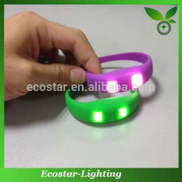 Silicone LED Vibrating Wristbands Flashing LED Wristbands