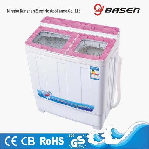 Pink Transparent Glass Cover Twin Tub 6KG Washing Machine