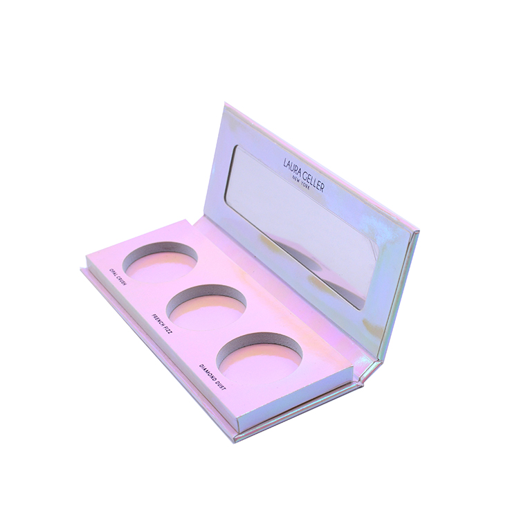 Wholesale Customized Logo Cosmetic Eyeshadow box recycled paper 2 pans Colors Pocket Eyeshadow Palette Box