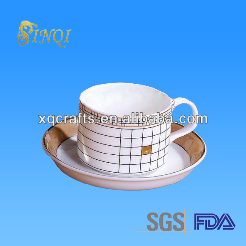 Ceramic coffee cup and saucer no lid