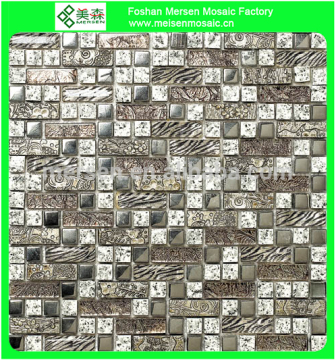 Glass pearl resin mix mosaic tile wall decoration materials