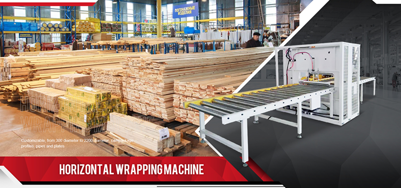 Steel pipes wrapping machine and horizontal stretch wrapper orbital wrapping machine with PLC Control
