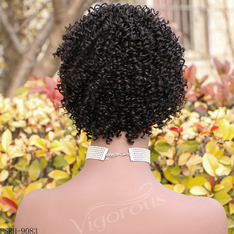 Short bob afro curly wholesale inch pixie cut wave black cheap glueless brazilian raw human hair wigs black women