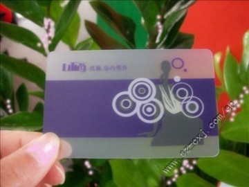 Semi-transparent card