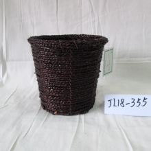Round Coffee Sea Grass Flower Pot