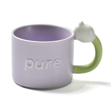 Custom logo custom coffee purple mugs