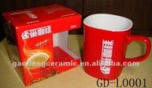 red nescafe coffee mug