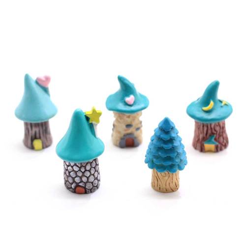 Kawaii dessin animé arbre maison Mini fée jardin accessoires Terrarium figurines résine Miniatures artisanat succulentes décor